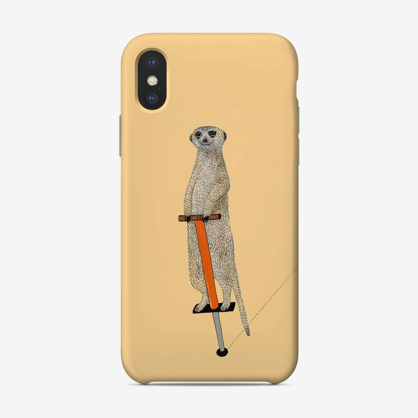 Meerkat On A Pogo Stick Phone Case by Martina Scott Fy